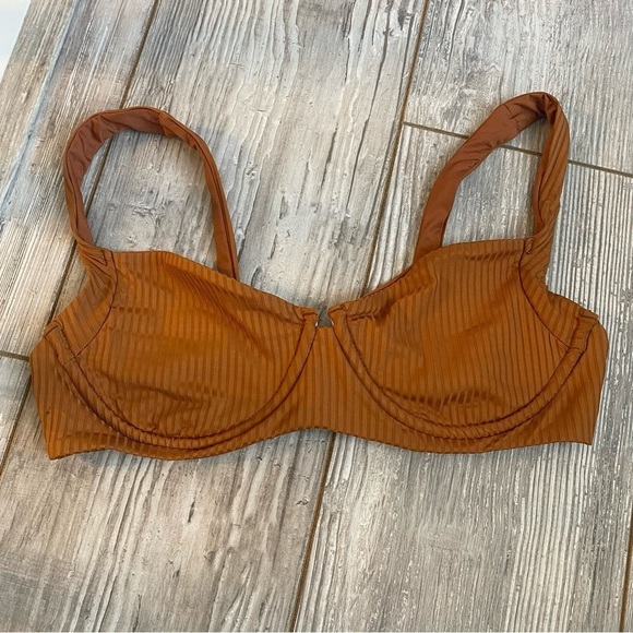 NWOT Vitamin A Demi bikini top chai brown eco ribbed fabric 14017 - Picture 9 of 12